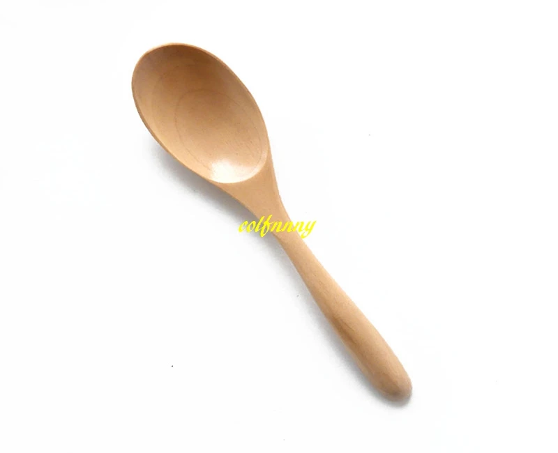 500pcs/lot Fast Shipping 17x3.5cm Natural Wooden Spoon Honey Tea Coffee Spoon Wood Long Spoons