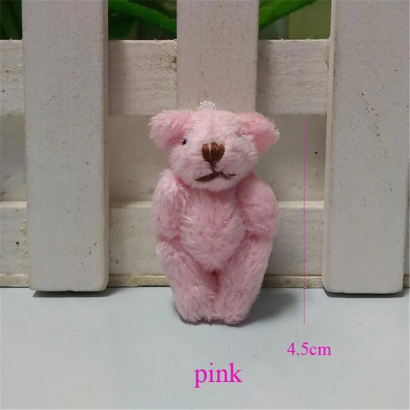 8PCS Mini Plush Bare Bears Toy Small Pendant Lattice Long-Hair Joint Bear Soft Stuffed Toys For Kid Wholesale 4.5CM HANDANWEIRAN