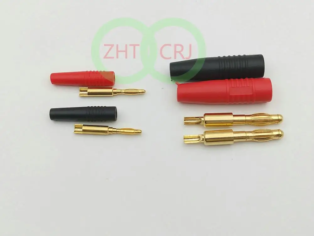 20pcs/100pcs Gold plated brass Speaker 2mm/4mm Banana Plug Audio Cable Connectors wholesale