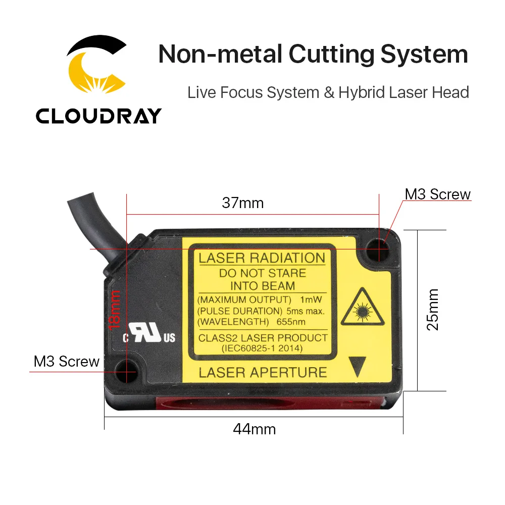 Cloudray Auto Live Focus Sensor System LFS-ANM-T43 Hybird Laser Head Driver for Nonmetal Plywood  Wood CO2 Cutting Machine