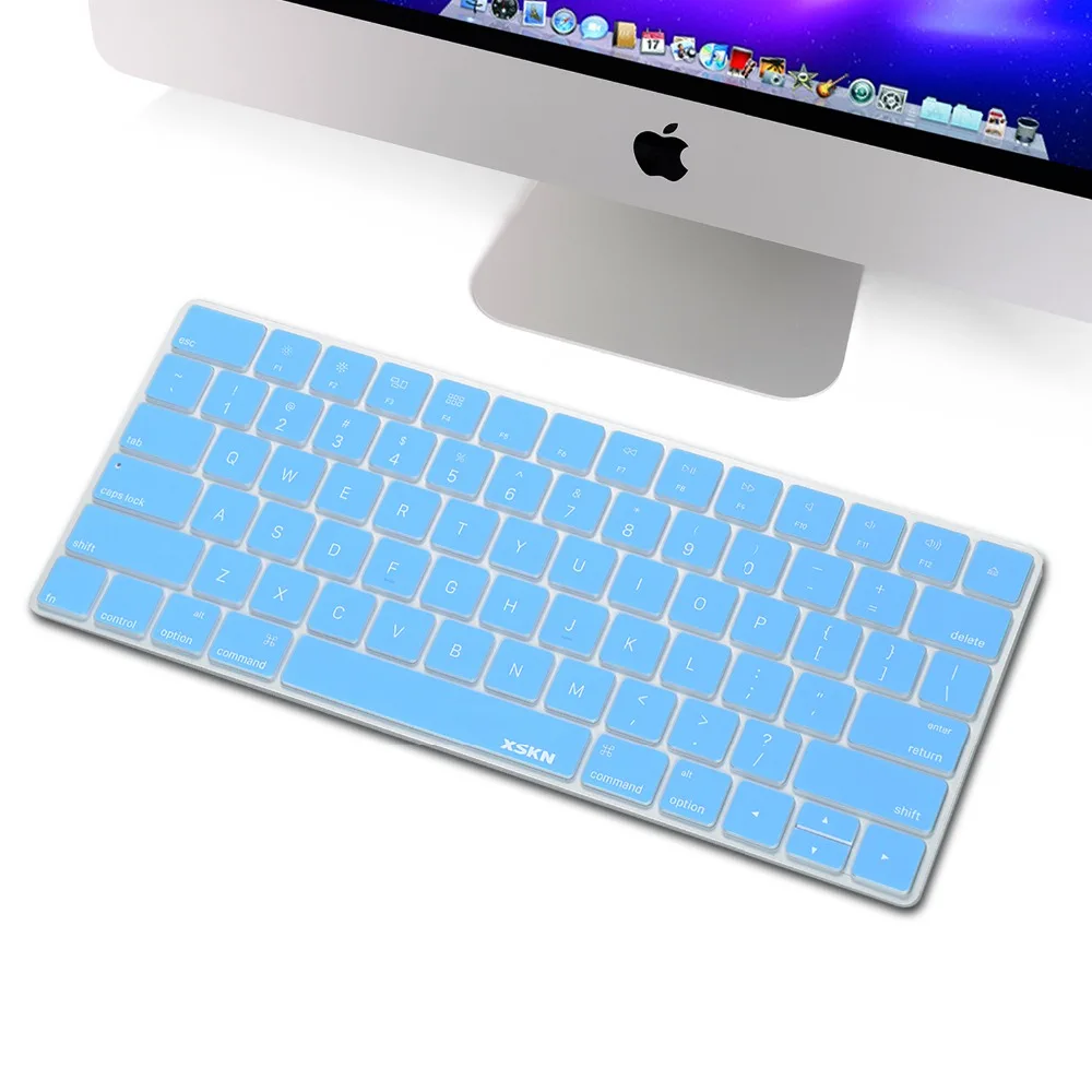 

XSKN English Design Keyboard Cover for Apple Magic Keyboard Silicone Soft Skin Laptop Protective Film Keyboard Stickers Blue