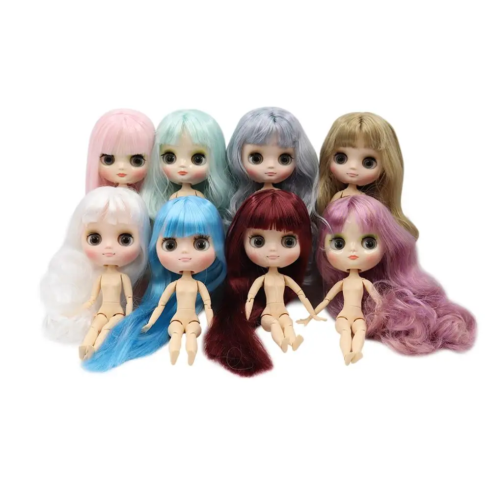 

Middie blyth nude doll 20cm joint body Frosted or glossy face with makeup soft hair DIY toys gift with gestures