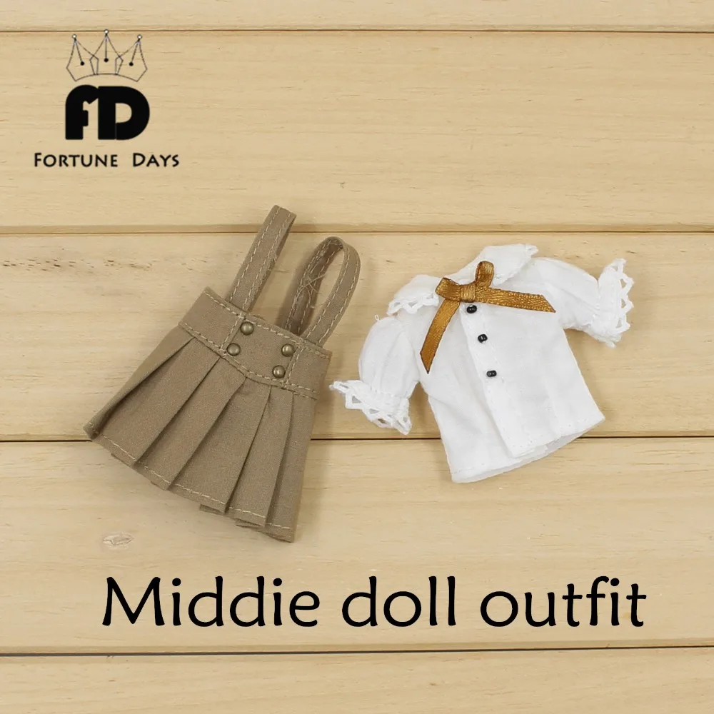 DBS middie doll white shirt brown skirt umpsuits campus suit uinform clothes 20cm 1/8 toy gift