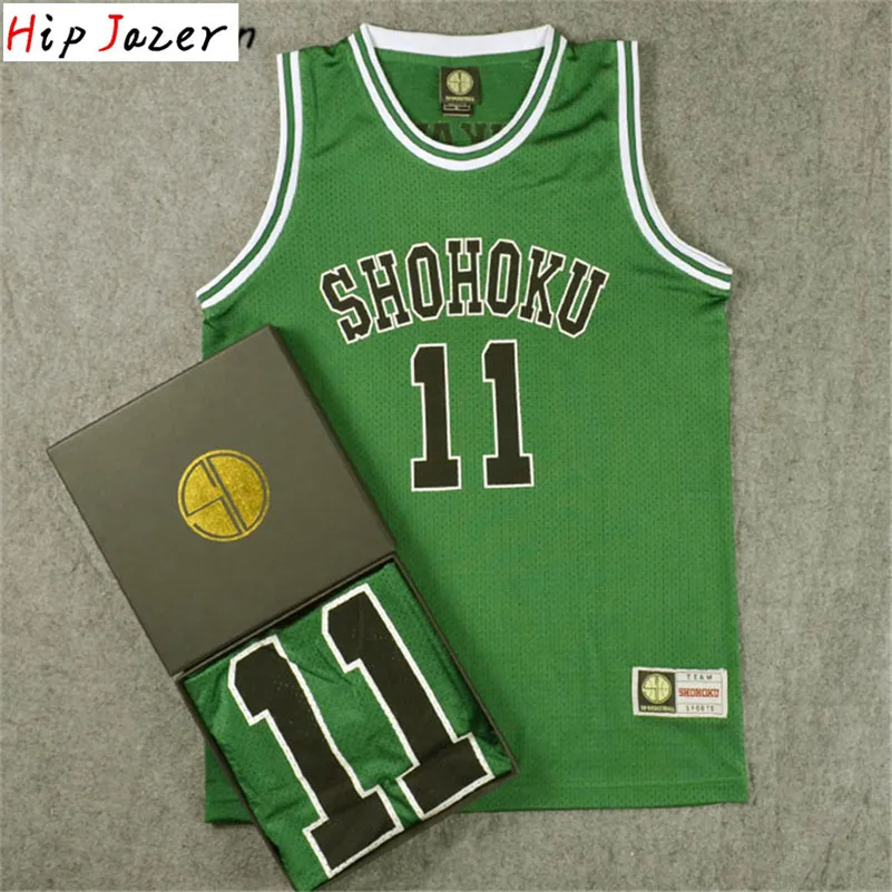 HipJazer Slam Cosplay  Shohoku 14Hisashi Mitsui  11# Rukawa Kaede Basketball Jersey Sport Wear  Basketball Hiphop Jerseys