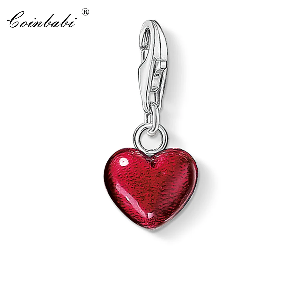 

Charm Pendant Red Heart,2018 Fashion Jewelry Trendy Real Authentic 925 Sterling Silver Gift For Women Fit Bracelet