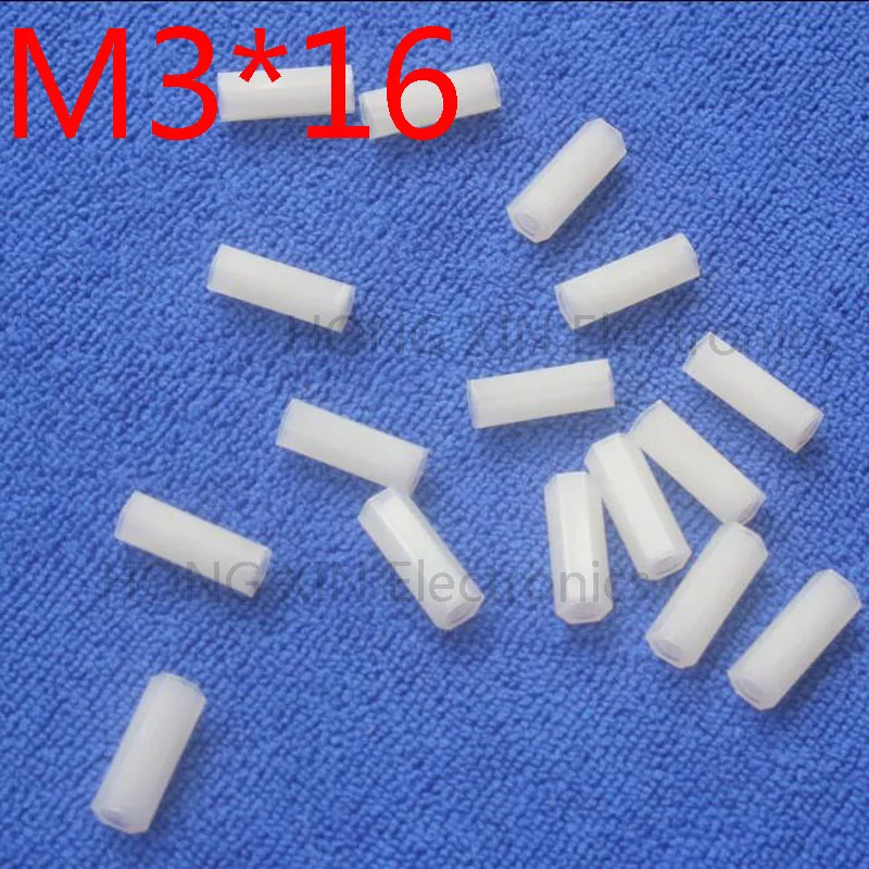 M3*16 16mm 1 pcs white Nylon Hex Female-Female Standoff Spacer Threaded Hexagonal Spacer Standoff Spacer brand new plastic screw