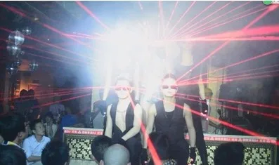 15 red line Laser glasses punk rivet Bra gloves stage bar performance glasses effect cool inside recharge battery