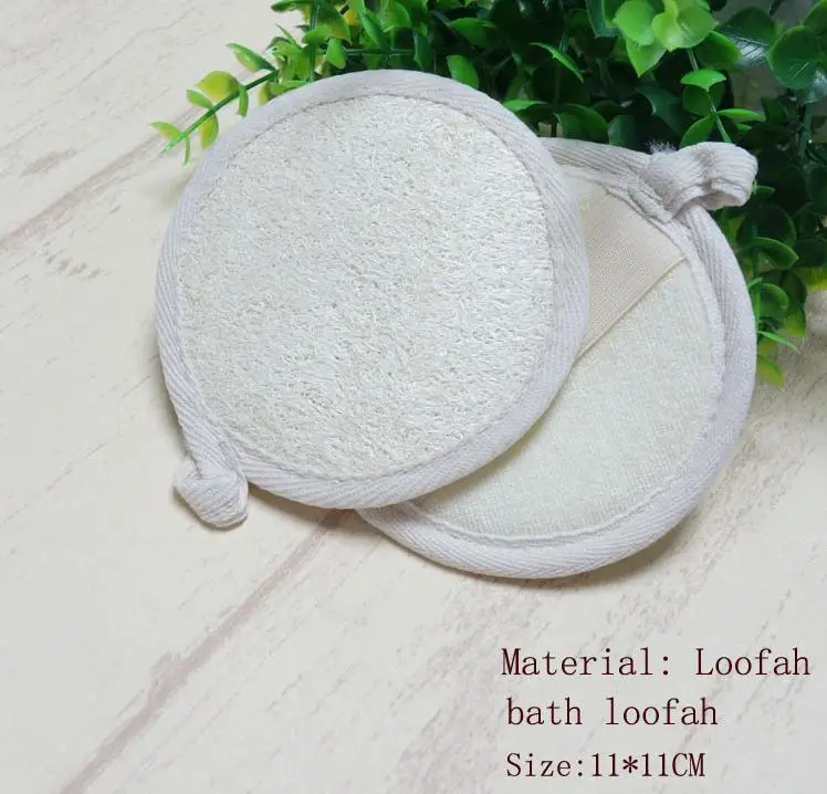 

500pcs 11*11cm Round Shape Natural Loofah Pad Back Scrubber Loofah Sponge Bath Shower Face Body Exfoliator Bath Scrubber SN1483