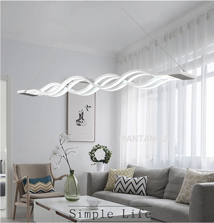 

New Creative modern LED pendant lights Wave hanging lamp dining room living room pendant light 110V 220V
