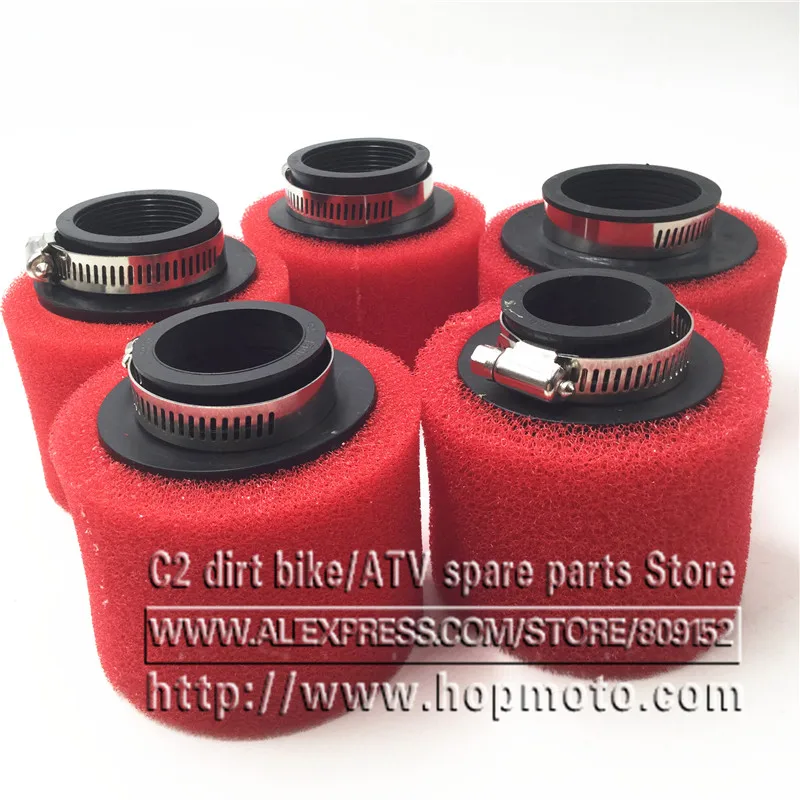 

35mm 38mm 42mm 45mm 48mm 58mm Straight Foam Air Filter Sponge Cleaner Moped Scooter CG125 150cc Dirt Pit Bike Motorcycle RED