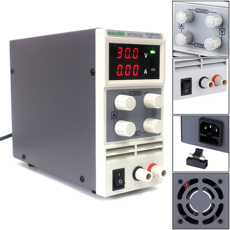 

Digital Adjustable 0~30V 0~10A ,110V-220V Mini DC Power Supply LED High Accuracy Switching Power Supply 0.1V/0.01A Lab Equipment