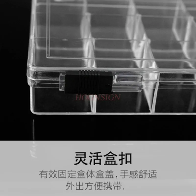 เครื่องมือทําเล็บ กล่องเก็บเครื่องประดับเล็บ 18 ตาราง เจาะ กล่องพลาสติกใส ขายเล็บ