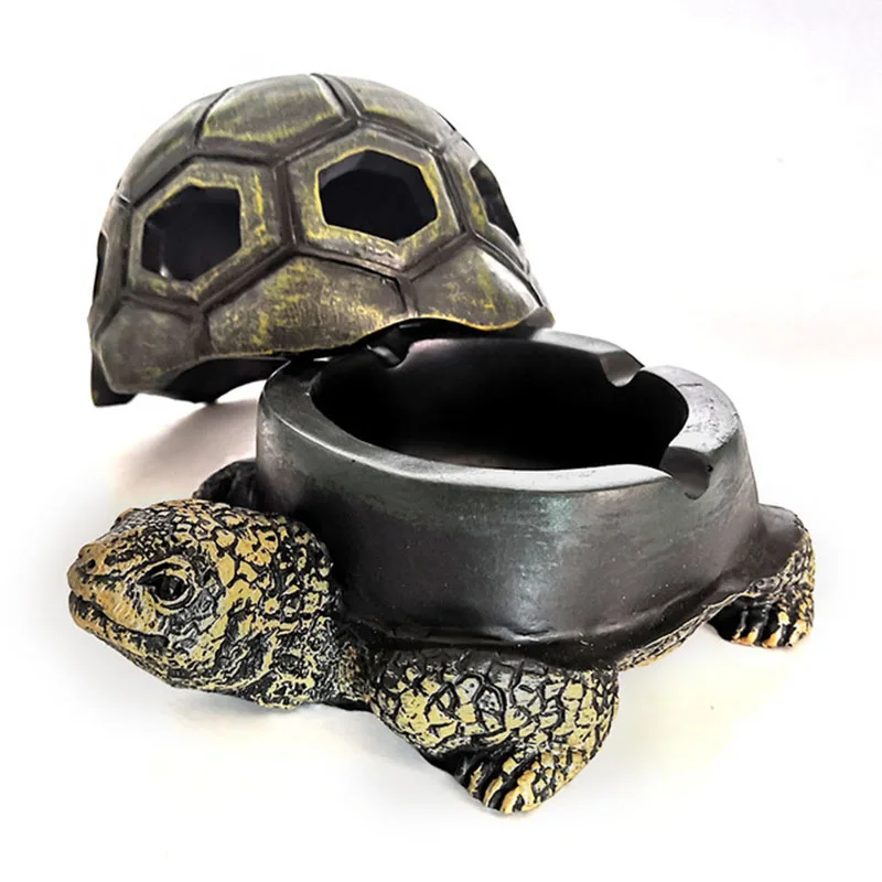 Creative Resin Crafts Tortoise Ashtray Smoke Cigarette Ash Tray Home Decoration Desktop Ornaments Boy Father Birthday Gift