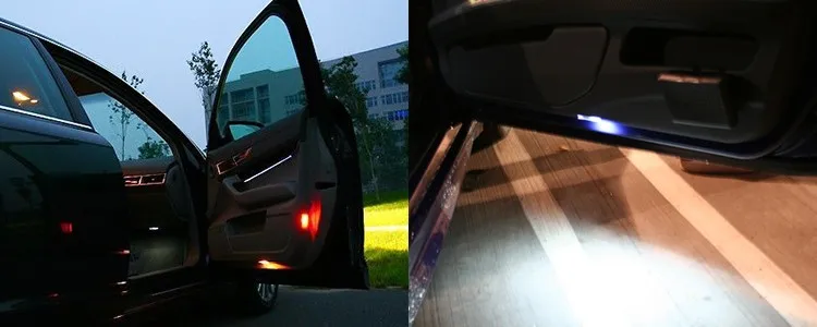 Luzes de cortesia da porta do carro LED para Mercedes Benz, W203, W209, W240, W639, W176, W246, C117, X156, R171, R199, SLK, CLK, SLR, Classe C, PCes 2