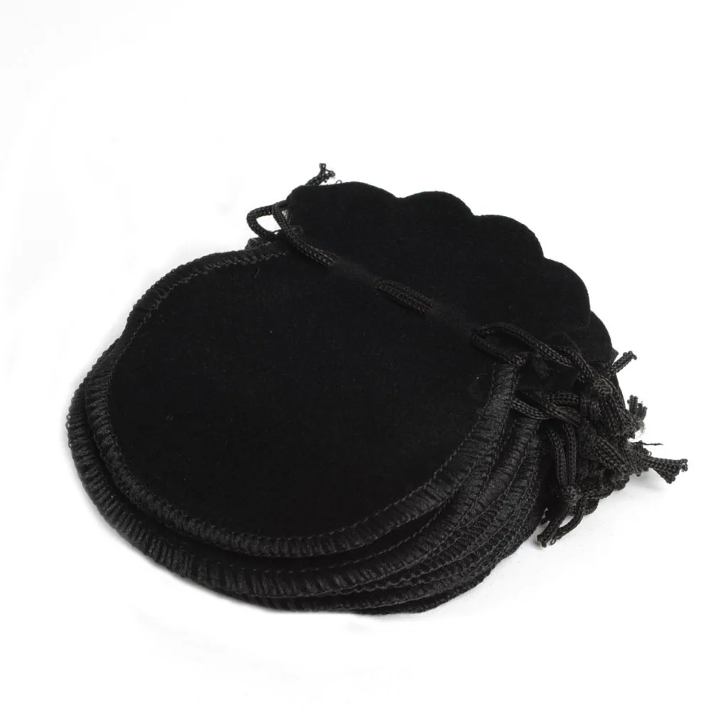 Bolsita de terciopelo con cordón para joyería, bolsas de regalo de recuerdo de fiesta, de 70x80mm, de diferentes tamaños, 100 unidades
