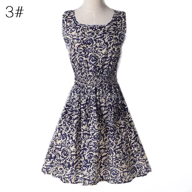 Print Women Summer style Dress maxi Chiffon Sleeveless Clothes Casual Tank dresses