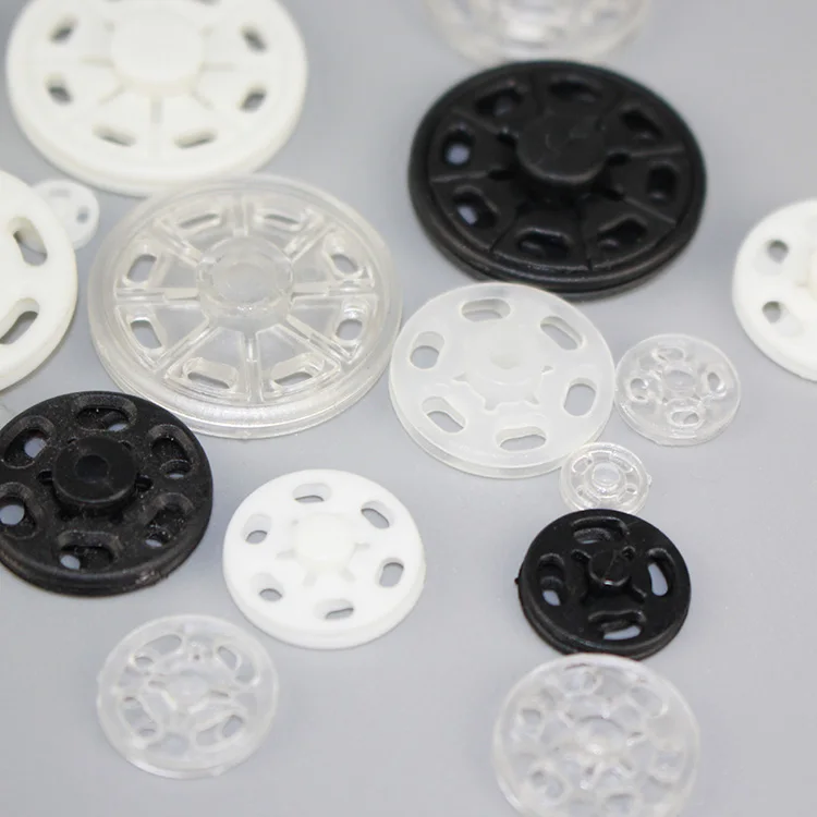 

10paris/lot 10-20mm round black white transparent plastic snap buttons pressor buttons t-shirt sewing buttons accessories 1212