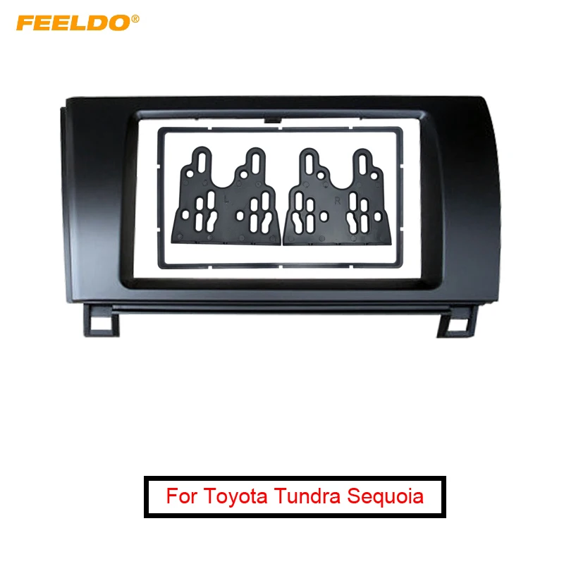 

FEELDO Car Audio Fascia Panel Frame Adapter For Toyota Tundra Sequoia Stereo 2DIN Dash Plate Frame Installation Kit #AM4881