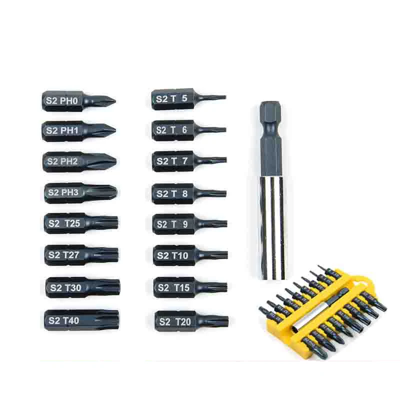 17pcs S2 Alloy Steel Magnetic Screwdriver Bits Screwdriver Set Screw Driver Tox Phillips Multitul Hand Tool Set with Rod