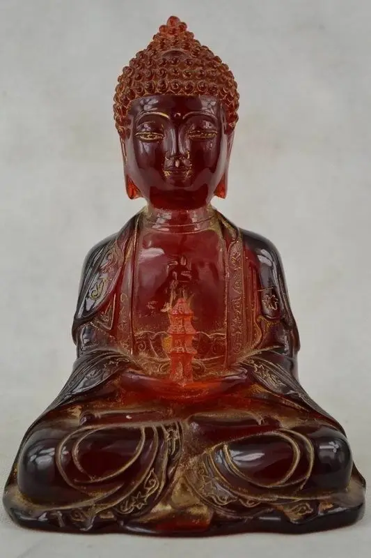 

Chinese Handwork Amber Carving Sleeping rulai Buddha Leisurely Efficacious Lucky Statue