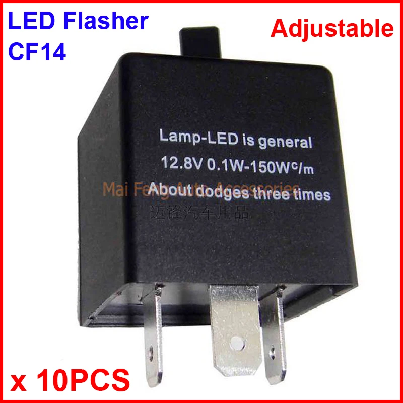 

10PCS CF14-KT LED Flasher Adjustable 3 Pin Electronic Relay Module Fix LED Car Signal Error Flashing Blinker 12V 0.02A TO 20A