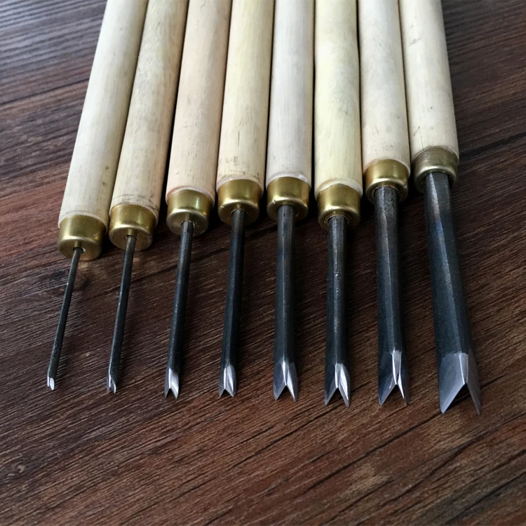 Nuovi 8 tipi di scalpelli per la lavorazione del legno tipo V taglio coltello a triangolo coltelli per intaglio del legno a mano 0.15-0.8Cm