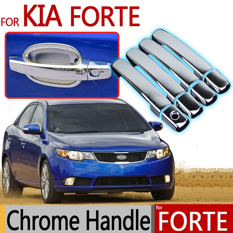 

For KIA Forte 2009-2013 Chrome Trim Exterior Door Handle Covers 2010 2011 2012 Sedan Hatchback Accessories Stickers Car Styling