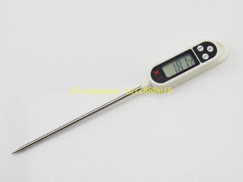 

50pcs/lot Fast shipping Digital Food Thermometer BBQ Cooking Meat Hot Water Measure Probe Kitchen Tool Thermometer TP300