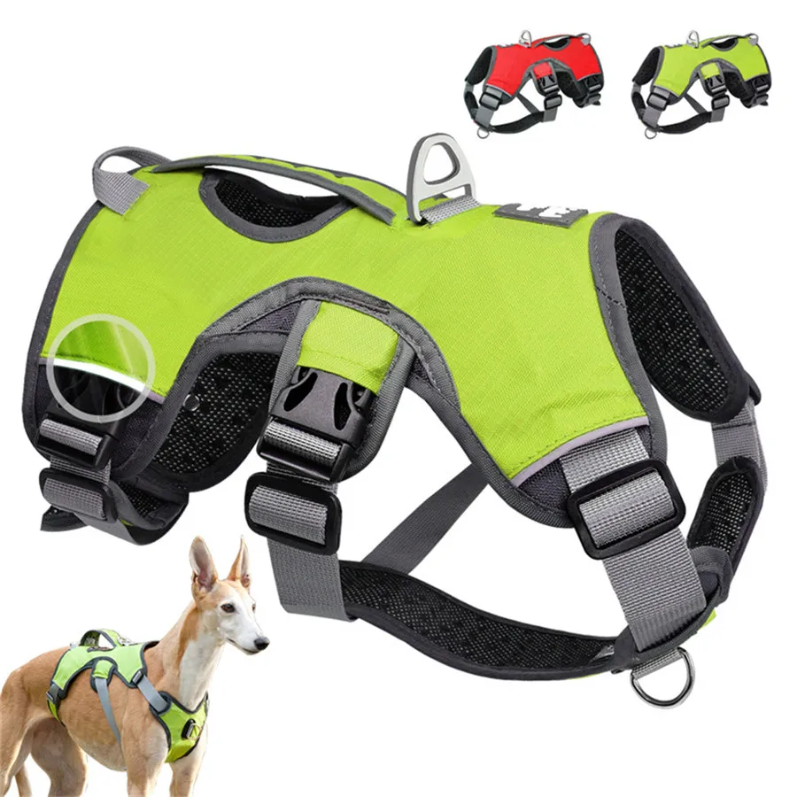 Pet Dog Harness For Dogs Vest Strong Reflective Harness Service Dog Supplies Accessories Padded Adjustable Safety Vehicular Lead