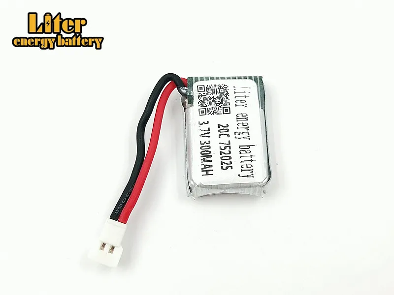 

20pcs/lot 3.7V 300mAh X4 X11 X13 remote control plane aircraft battery 3.7V 300mAh lithium battery model aircraft 752025 20c