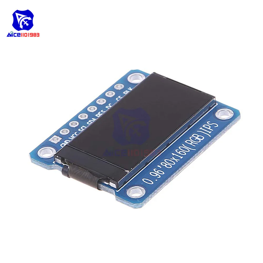 0.96 Inch 7Pin Full Color 80*160 TFT LCD IPS Screen Display Module SPI Interface ST7735 IC Driver for Arduino C51 STM32 3.3V