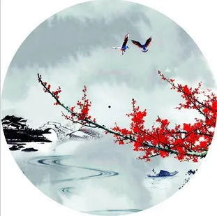 

Free shipping magpies red plum blossom painting waterproof and sunshade dance props collection and gift oiled paper umbrella