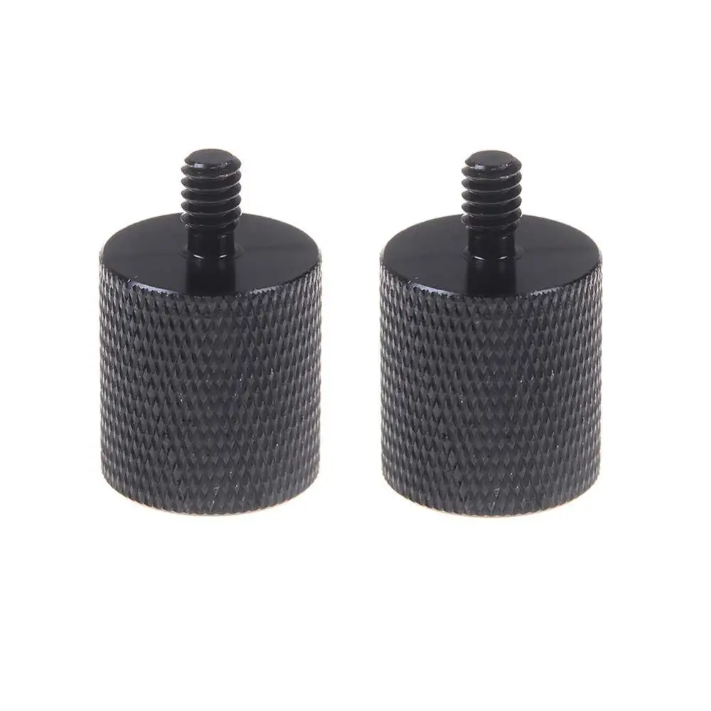 2 paquetes de 5/8 "-27 hembra a 1/4"-20 macho, adaptador de tornillo, soporte de micrófono para cámara, color negro