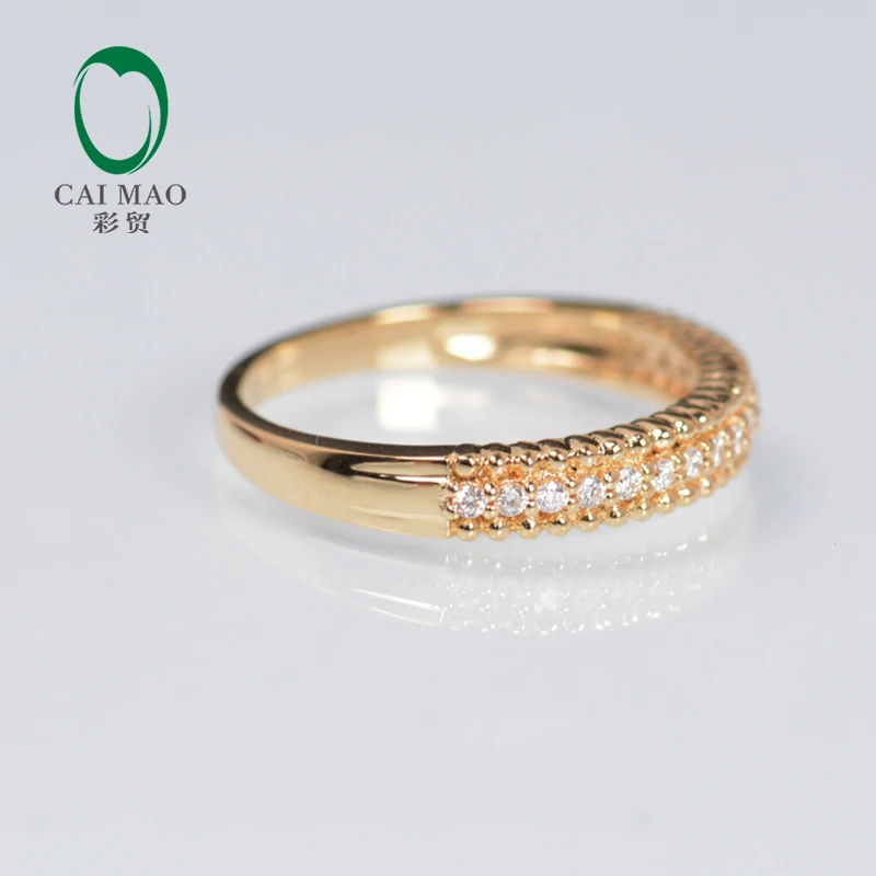 0.13ct Pave G-H SI1 Natural Diamond Engagement Wedding Band Caimao Jewelry Half Eternity Classic For Unisex