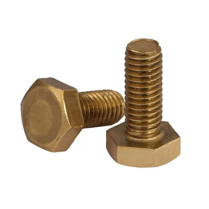 Tornillos de latón M6 M8, cobre, latón, seis pernos de esquina, cobre, seis tornillos de esquina DIN933, seis tornillos de bronce y tornillos.