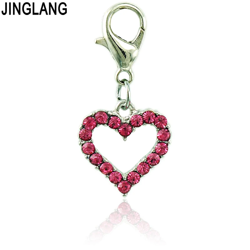 JINGLANG Wholesale Color Crystal Fashion Charms Lobster Clasp Accessories Jewelry Animals Alloy Bracelet Pendant accessori 1 Psc