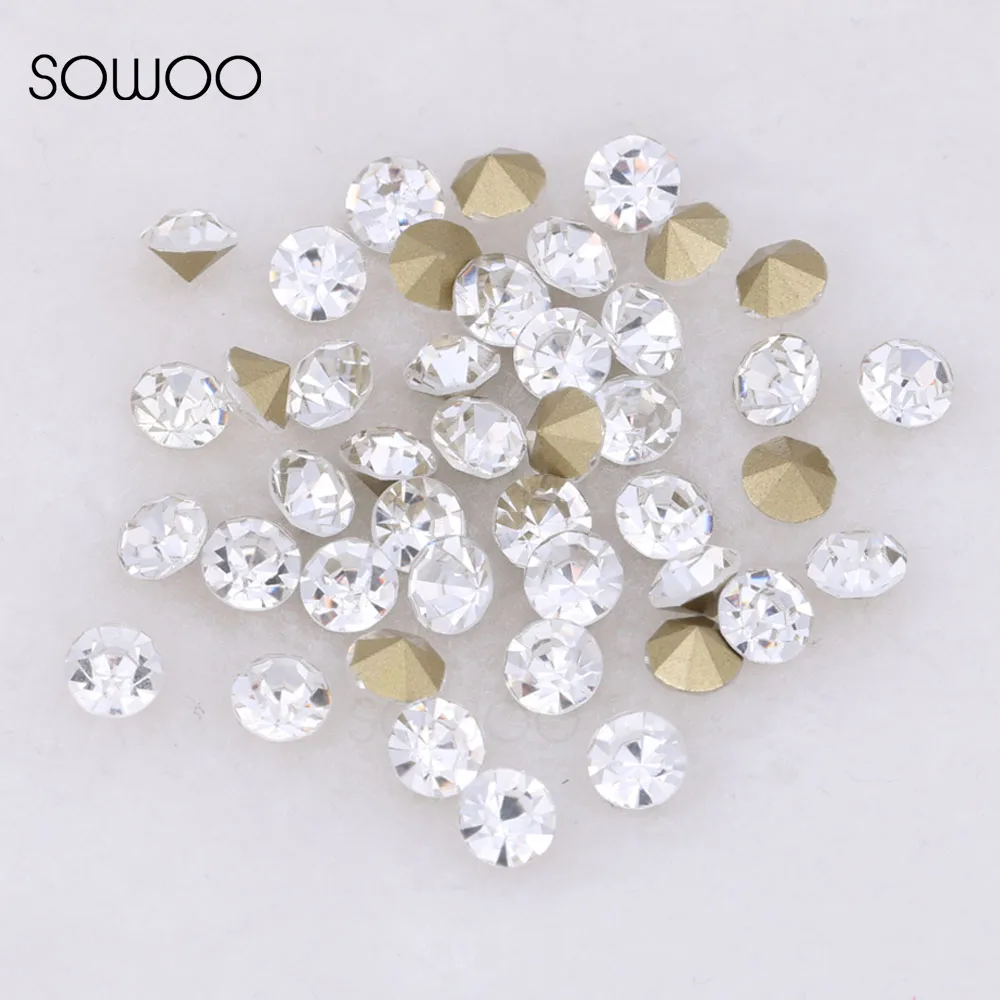 1440pcs/lot 1.5-6mm sizes Round point crystal Fancy stone Pointed back glass crystal color stone For Choice Jewelry Making