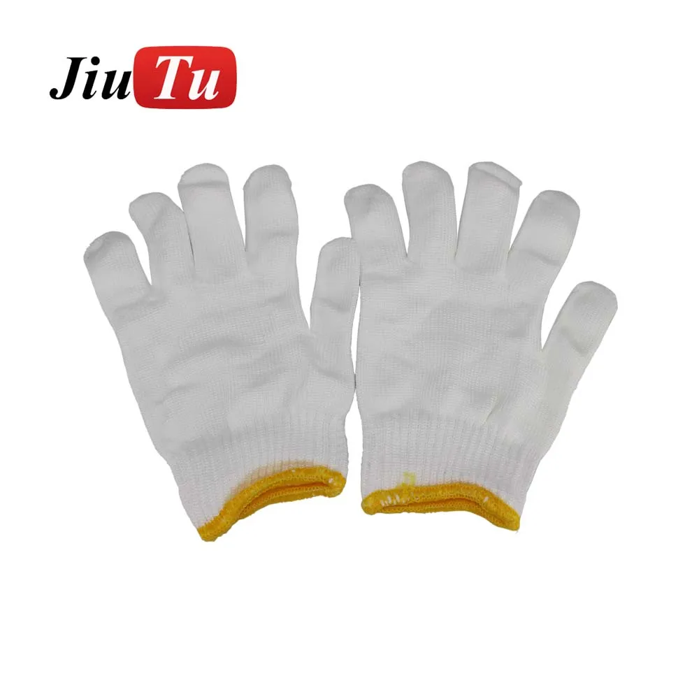 Guantes de lino para uso en el trabajo, guantes de seguridad grandes para reparación mecánica, con placa de enfriamiento por congelación LCD, Color blanco