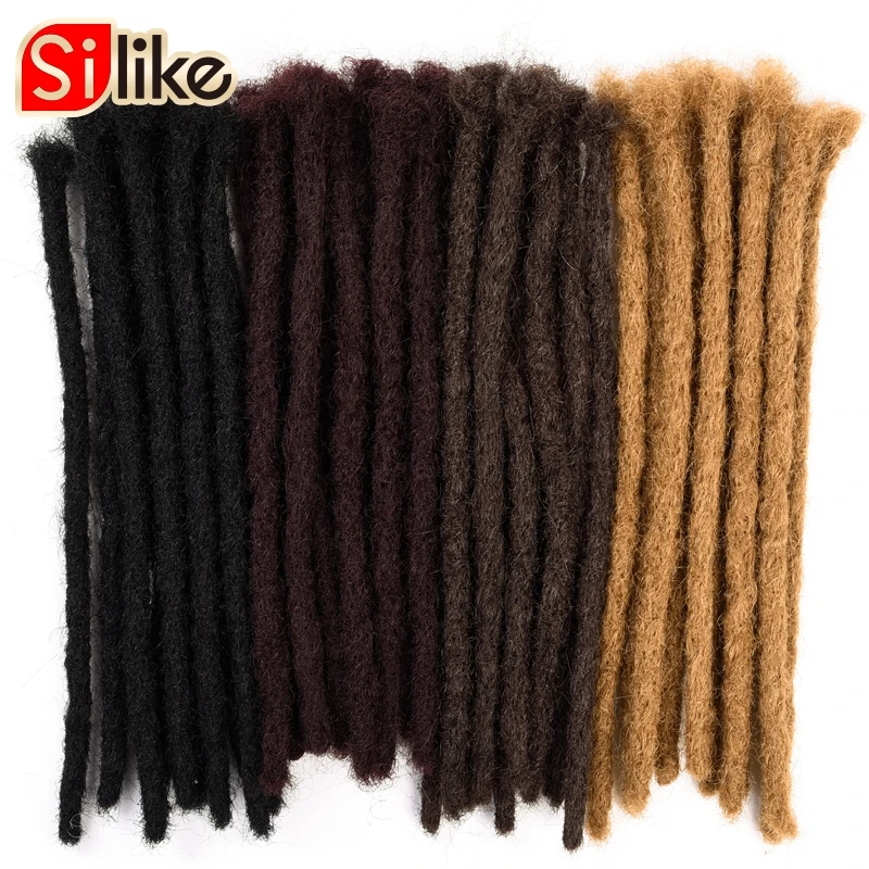 Handmade Dreadlocks Hair Extensions Crochet Braiding Hair Synthetic Hair 10 Strands Dreadlocks For Men 6,12,20 Inch