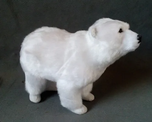 simulation cute standing white polar bear 20x17cm model polyethylene&furs bear model home decoration props ,model gift d290