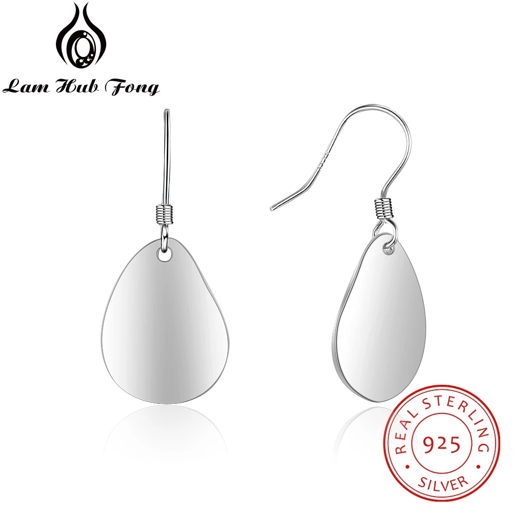 925 Sterling Silver Mirrored Metallic Earrings for Women Minimalist Dangle Drop Earrings S925 Silver Jewelry (Lam Hub Fong)