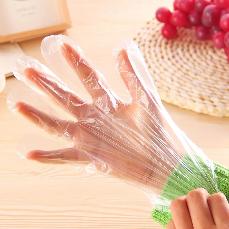 Environmental Plastic Disposable Gloves Food Safe Family Restaurant Clean 100pcs