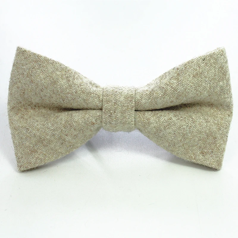 RBOCOTT Wool Bow Ties For Men Women Mens Luxury Fashion Bowtie Black Solid Color For Business Wedding Party Accessories