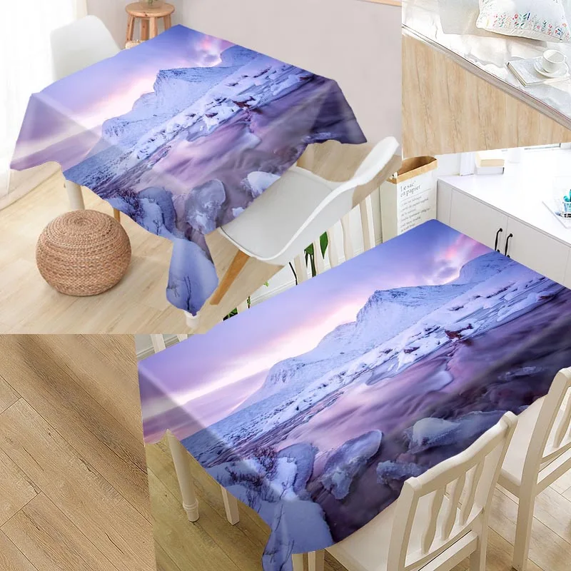 

Beautiful Nature Custom Table Cloth Oxford Print Rectangular Waterproof Oilproof Table Cover Square Wedding Tablecloth