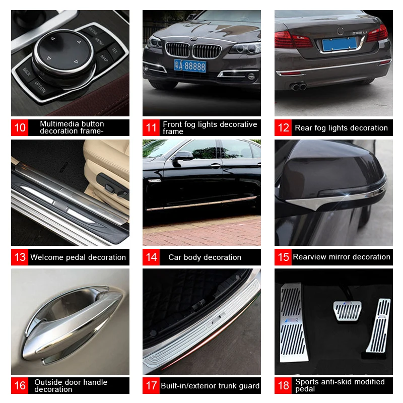 

For BMW 5 series F10 F18 525 auto Accessories Window decoration air vent frame modification Cover Trim strip sticker