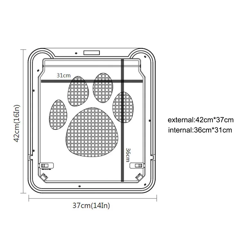 4-Way Lockable Plastic Pet Big Dog Cat Door for Screen Window Safety Flap Gates Pet Tunnel Dog Fence Free Access Door for Home