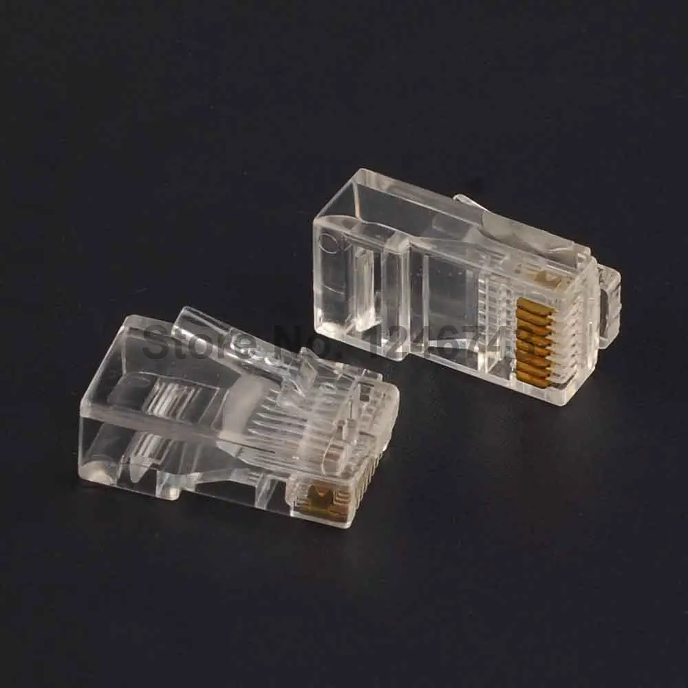 20PCS 8Pin RJ45 8P8C Modular Plugs Socket Network Ethernet Crystal Plug RJ45 Connector Adapter for Cat5/5e Cat6 Cable Plugs