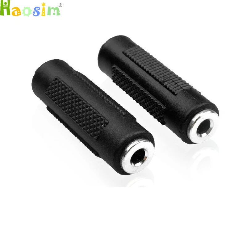 10-100Pcs Black 3.5mm Female to 3.5 mm Female F/F Audio Adapter Coupler Metal Connector for Computer TV DVD CD MP3 MP4 Phone