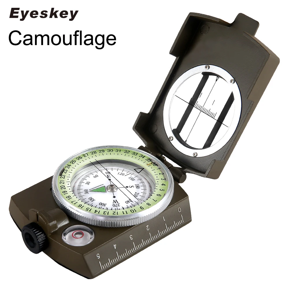 Eyeskey Waterproof Survival Military Compass Hiking Camping Army Pocket Military Lensatic Compass Handheld Military Equipment