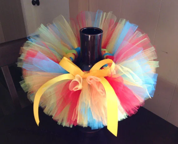 Multicolor Baby Girls Tutu Skirts Infant 100% Handmade Fluffy Ballet Dance Tutus Pettiskirts with Ribbon Bow Kids Party Skirts